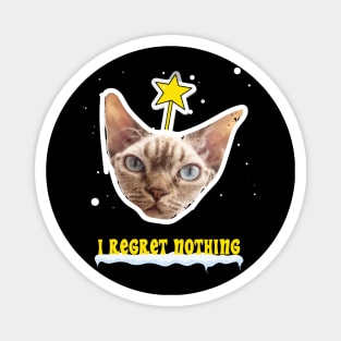 I Regret Nothing Cat Christmas Design Magnet